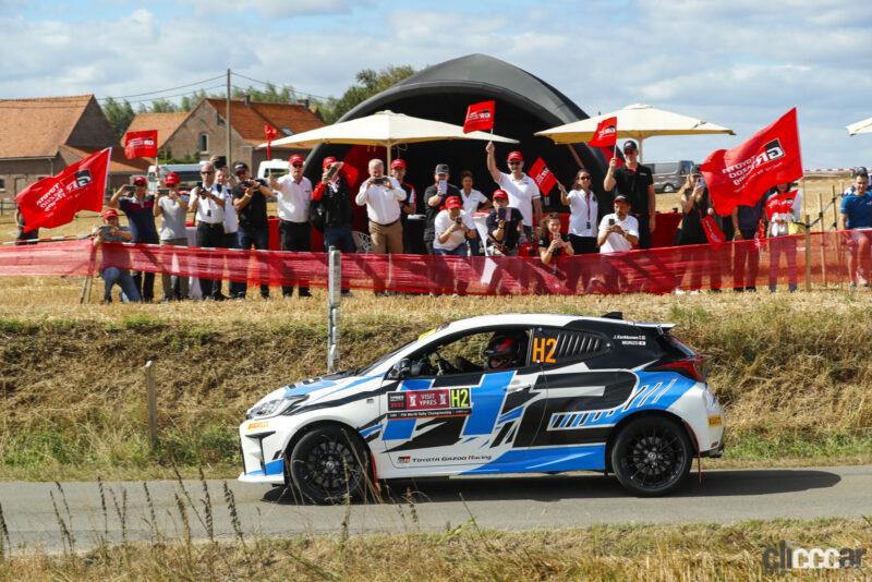 「ドライバーはモリゾウ。ゼッケンはH2。トヨタの水素燃料エンジン・GRヤリス、WRCラリーベルギーのテストカーとして全世界へお披露目」の10枚目の画像