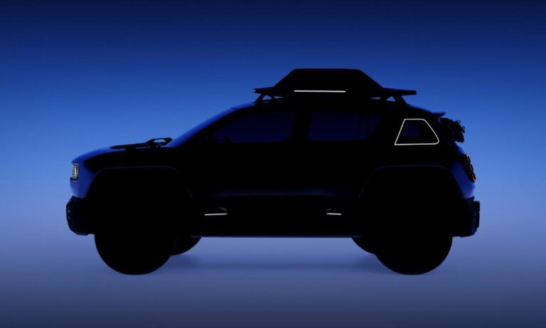ルノーが2022年10月17日に発表する次期型キャトルのコンセプトカー。サイドビュー