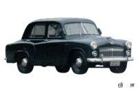 1954年東京自動車ショウで展示されたトヨタのトヨペットRH型セダン(タクシー車)