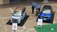 三菱ekクロスEV、Honda eの展示風景。定期的に来場者向けの乗車体験を実施して、人気を博していました
