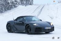 ポルシェ ボクスター次期型は2023年内にデビュー？ 極寒の北欧でテスト中 - Porsche Boxster EV 6
