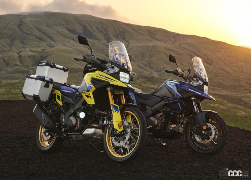 「スズキが新型の冒険バイク「Vストローム1050DE」を国内発売。フロント21インチホイールなどでダート走破性をアップ」の1枚目の画像
