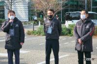 左から湯沢峰司さん、福田正剛さん。そして土屋圭市さん