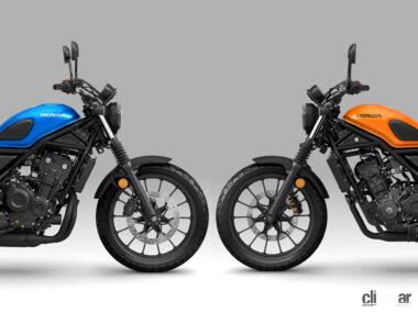 ホンダの新型スクランブラー、250ccの「CL250」（右）と500ccの「CL500」（左）