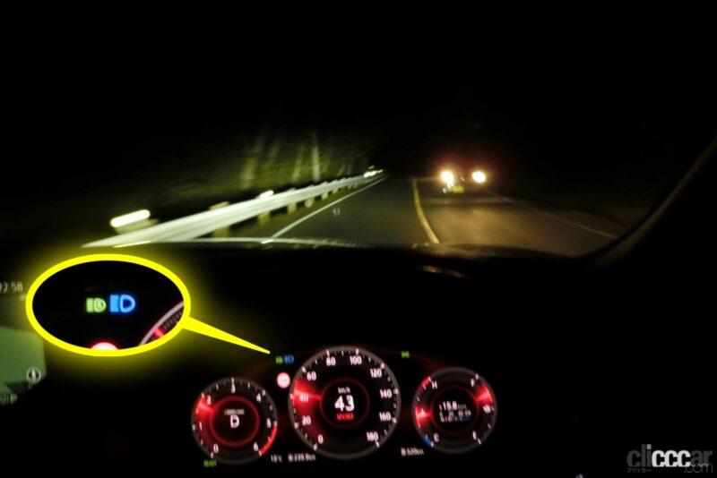 「夜にマツダ「CX-60」のアダプティブ・LED・ヘッドライト「ALH」を試してみた【新車リアル試乗 8-7　マツダCX-60 i-ACTIVSENSE・ALH実践編】」の29枚目の画像