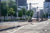 センターリザベーション方式を採用している都電荒川線熊野前〜小台間