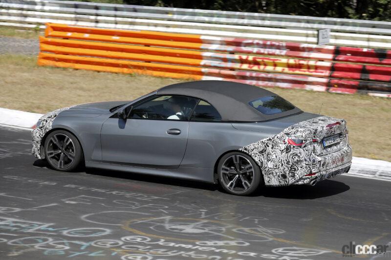 「BMW「4シリーズ カブリオレ」改良型、ニュルブルクリンクで高速テスト中！テールライトはM4 CSLに似てる？」の6枚目の画像
