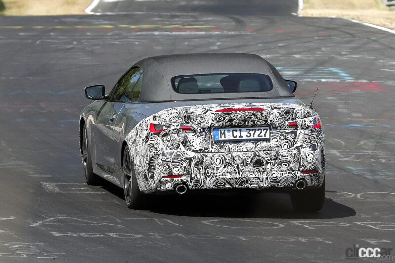 「BMW「4シリーズ カブリオレ」改良型、ニュルブルクリンクで高速テスト中！テールライトはM4 CSLに似てる？」の9枚目の画像