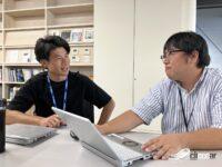 ヤマハ発動機新事業推進部企画グループの森田浩之さん（左）と増井