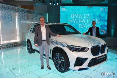 BMWグループ水素燃料電池車テクノロジー・プロジェクト本部長のユルゲン・グルドナー氏とBMW iX5 Hydrogen・プロダクトマネージャーのロバート・ハラス氏