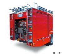 さまざまな消防ポンプ車への積載が可能なコンパクト設計（製品搭載イメージ）