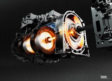 新開発ロータリーエンジンはシングルロータータイプで排気量は830cc。レギュラーガソリン仕様の直噴エンジンで、発電に特化している。