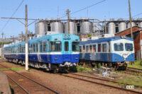 銚子電気鉄道に譲渡された700系→3000形（左）と800系→2000形（右）