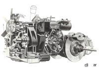 NSU Ro 80に搭載されたロータリーエンジンの断面図。1969年に描かれた