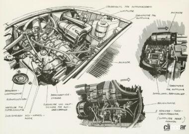 NSU Ro 80のロータリーエンジンのドローイング