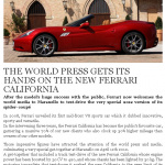 490馬力へパワーアップしたフェラーリ・カリフォルニアのテストドライブ開始 - Ferrari_magazine_CA