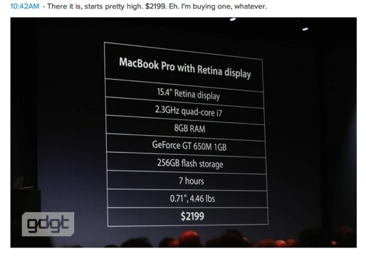 「【WWDC 2012】Macbook Proもアップデート！待望のRetinaモデルが登場！」の13枚目の画像