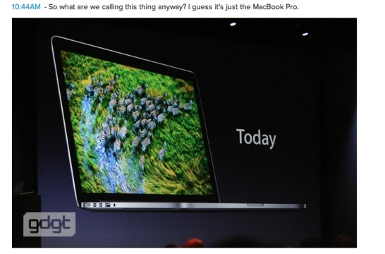 「【WWDC 2012】Macbook Proもアップデート！待望のRetinaモデルが登場！」の1枚目の画像