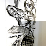 ドンドコ♪ ドンドコ♪ たった10分で描いた墨画アート【東京オートサロン2012】 - autosalon2012-7
