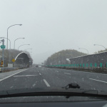【東京-大阪i-MiEVで航続距離に挑戦】なんと、吹雪です。大丈夫でしょうか？ - i-MiEV0001