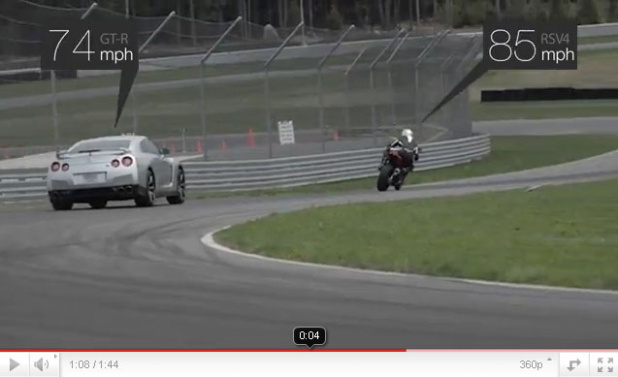 「アプリリアのスーパーバイクと日産GT-Rはどちらが速い?【2輪vs4輪】」の2枚目の画像