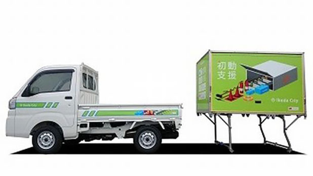 災害時の初動対応に活用できる 軽トラックとコンテナシステムをダイハツが自治体に提供 Clicccar Com